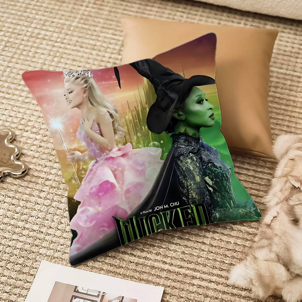 Fantasy Musical Film W-Wicked-MT Pillow Case Comfort Sofa Bed Silky elegant Invisible zipper Decorative cushion cover