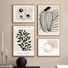 Modern Black Striped Girl Leaves Abstract Posters Prints Modern Minimalist Wall Art Canvas Painting Home Living Room Decoration