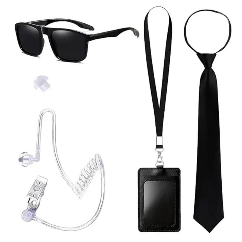 Kostýmy pro tajné agenty včetně černých brýlí, sluchátka a kravaty Bezpečnostní strážce Cosplay kostým pro dítě i dospělého