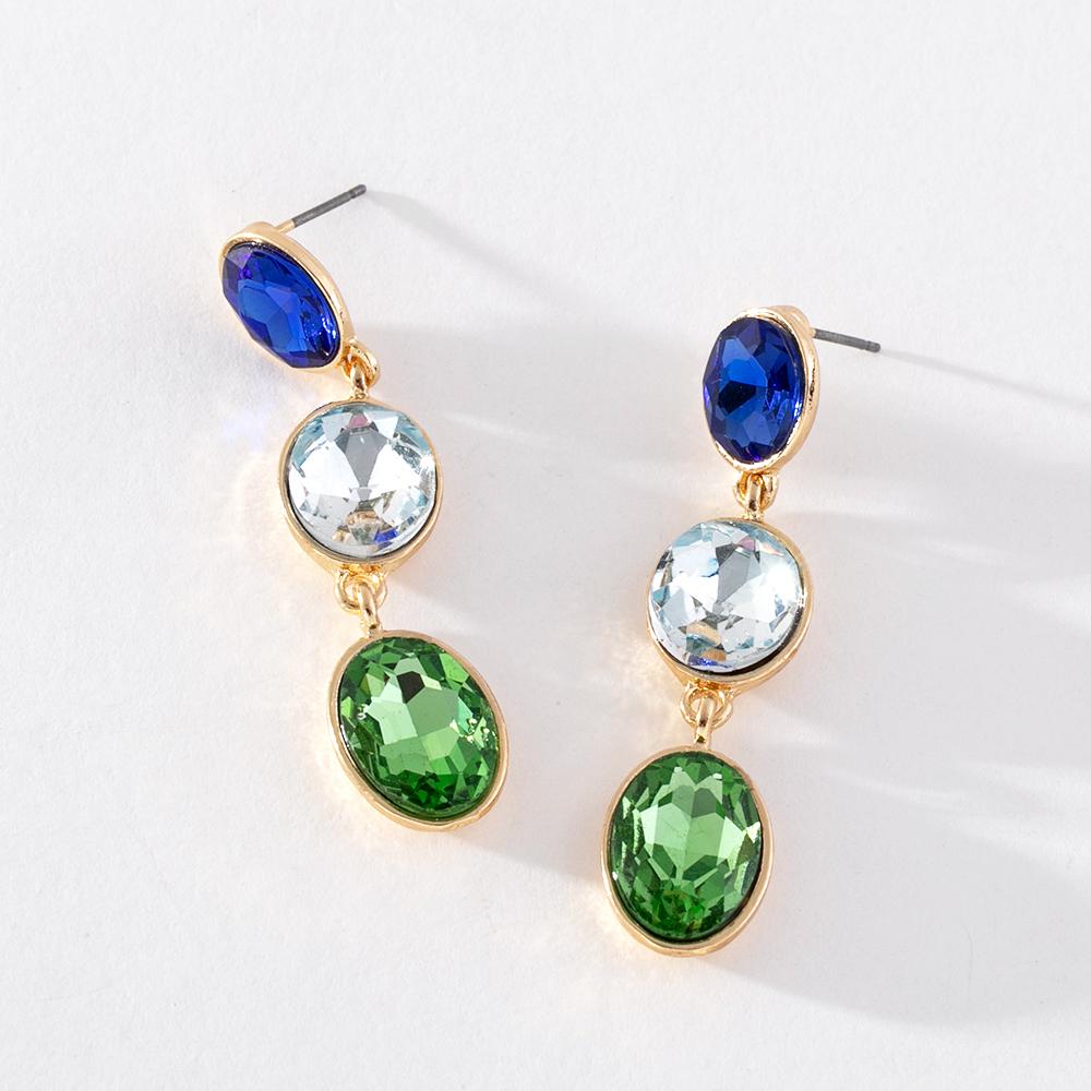 Pinkdudu 2023 Summer New 3 Color Glass Drop Earrings Romantic Luxury Charming Geometric Earring for Women Jewelry Gifts PD1205