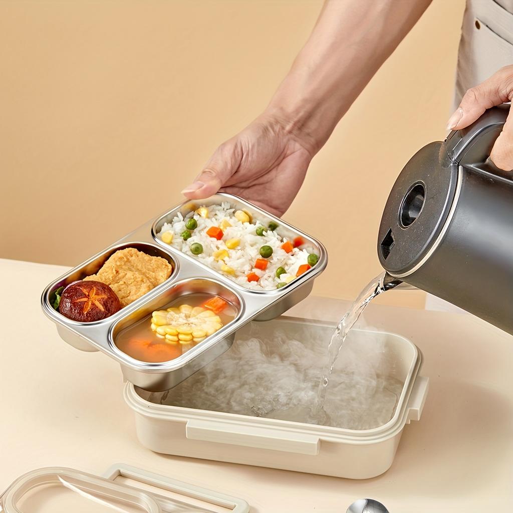 2/3 Grids Portable Divided Bento Box Microwave 304 Stainless Steel Lunch Box For Children Student Leak-proof Lunch Container