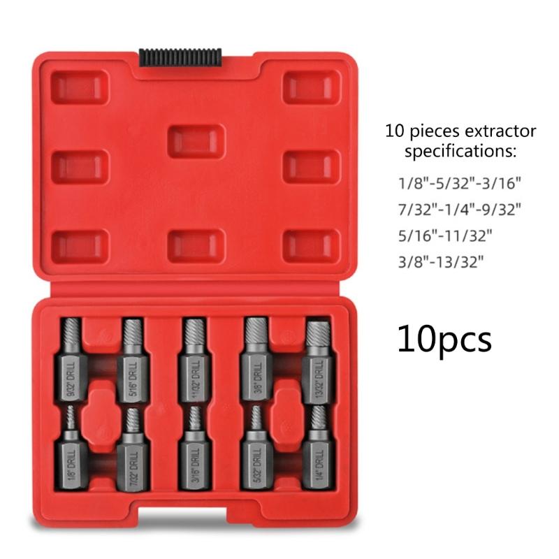 Screw Extractor Drill Set Hex Head Multi-Spline Bolt Set Slip Teeth Damaged Broken Bolt Remover Repair Demolish Tools