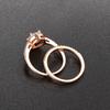 Wedding Engagement Ring Set for Women AAA+ Cubic Zirconia Crystal Rings Rose Gold Color Marriage Bride Accessories Jewelry SR077