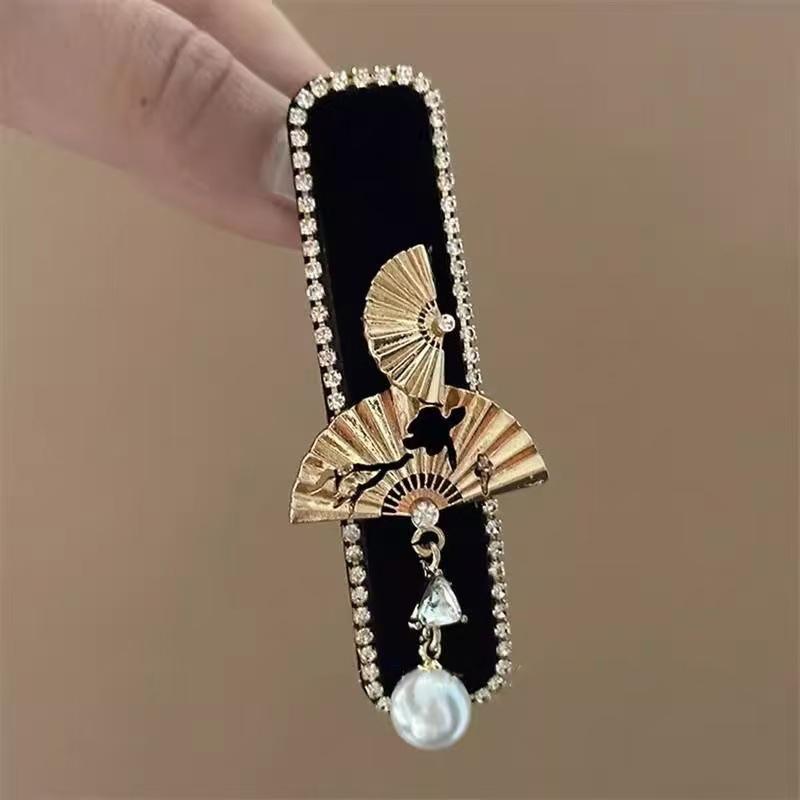 Barrette à cheveux à pampille papillon violet classique Élégant bandeau de cheveux de style ethnique Coiffe Rétro Style chinois Pince latérale Fête