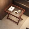 Foldable Folding Square Bamboo Side Table Wooden Tray-Style
