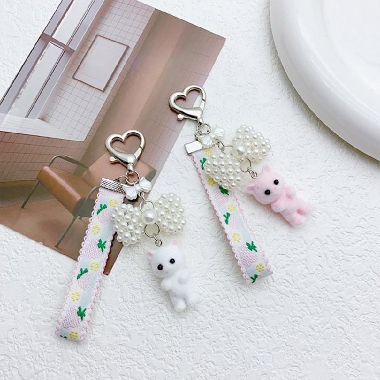 Niedlicher Tieranhänger Schlüsselanhänger Einzigartiger Katze Schleife Handy-Anhänger Taschenschmuck Schlüsselring Zubehör für Handtasche und Rucksack