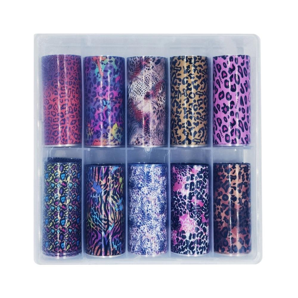 Stripe Pattern Nail Foils Leopard Print Nail Decals Fashion Nail Stickers Nail Decoration