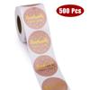 50-500Pcs Handmade With Love Kraft Paper Stickers 25Mm Round Adhesive Labels Baking Wedding Decoration Party Decoration Sticker