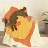 Cute Cartoon Cat Art Kawaii Blanket Soft Throw Blanket for Home Bedroom Bed Sofa Picnic Travel Office Rest Cover Blanket Gift