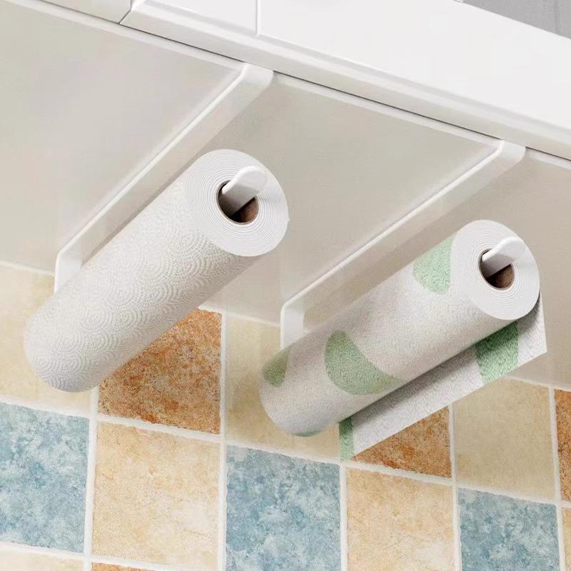 European Style Stainless Steel No-Drill Towel Rack with Traceless Adhesive Hooks for Bathroom and Kitchen