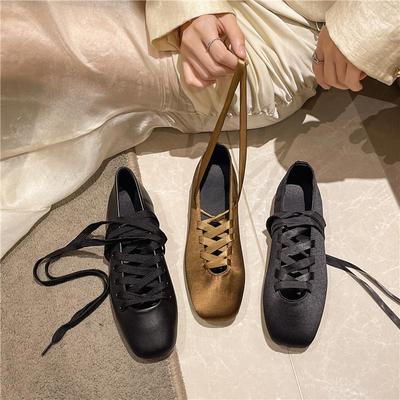 Sapatos da Moda Mulher Sapatilhas Bico Quadrado Vestido Retro Bailarinas Novo Tamanho Grande Mary Janes Sapatos Tamanho Grande Mulher Sapatilhas de Ballet Calçado Feminino Sq