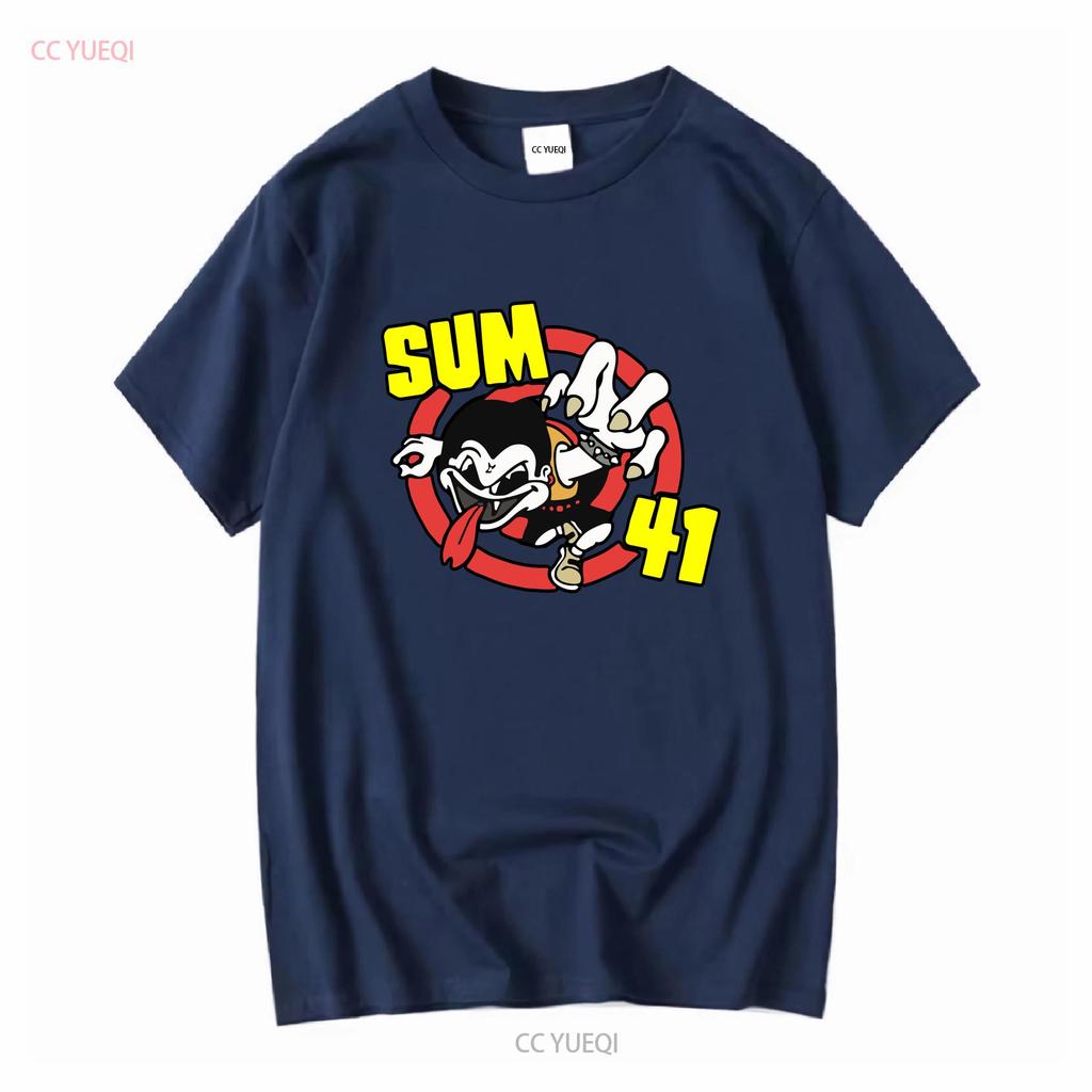 Rare SUM 41 Band Black Size S to 5XL Cotton T Shirt M1519 long or short sleeves vintage Washed fashion Versatile streetwear