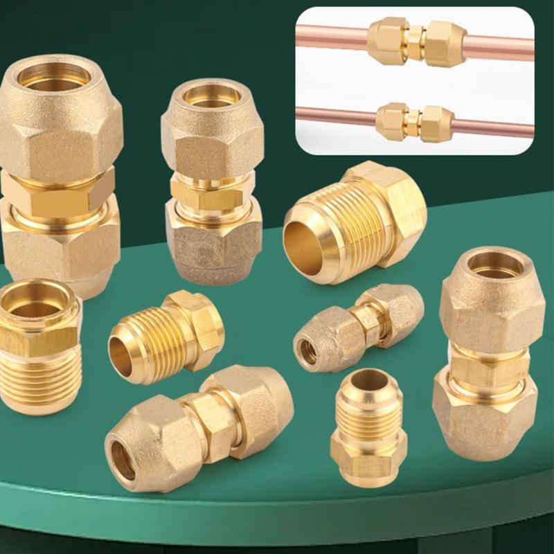 Air-Conditioning Copper Pipe Butt Joint Extension Copper Pipe Joint Copper Pipe Quick Joint Middle Flared Joint