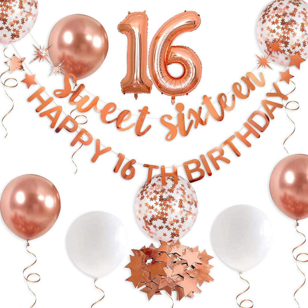 Rose Gold Thirty & Fabulous Happy 30th Birthday Banner Garland Foil Balloon 30 for Womens 30th Birthday Decorations Hanging 30 and Fabulous Cheers to