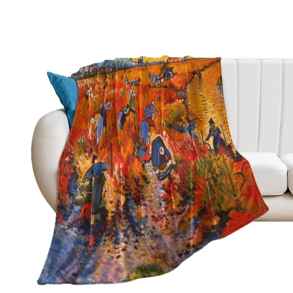 Van Gogh Gwieździsta Noc Miękki Ciepły Koc Flanelowy Koc na Łóżko Koc na Każdą Porę Roku na Kanapę Łóżko Sofę Jesienną Drzemkę Podróż
