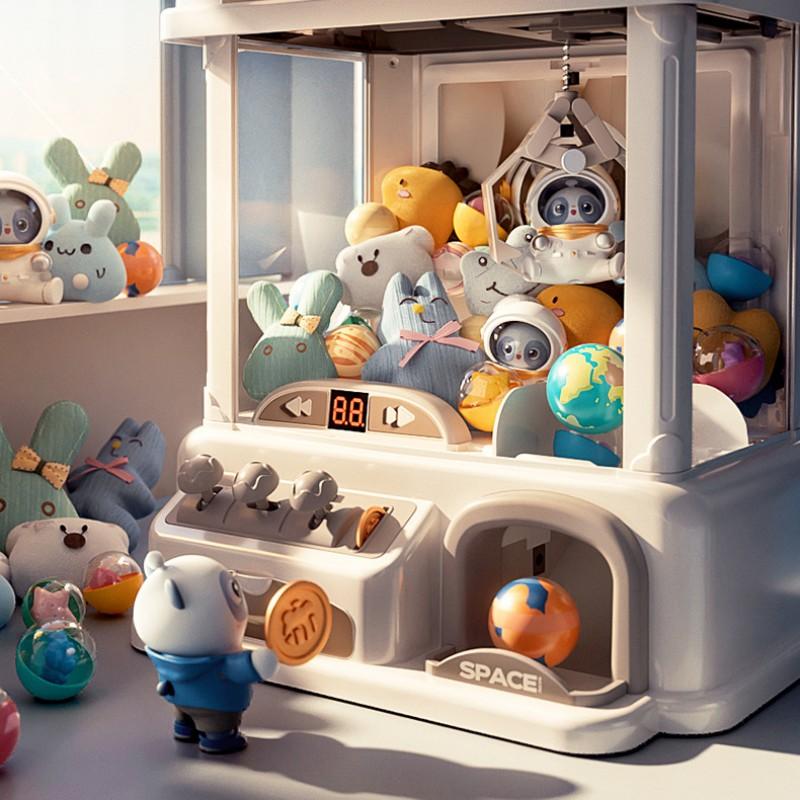 Children Mini Claw Crane Machine Toys Automatic Coin Operated Play Game Doll Machines With Music Kids Christmas Birthday Gifts