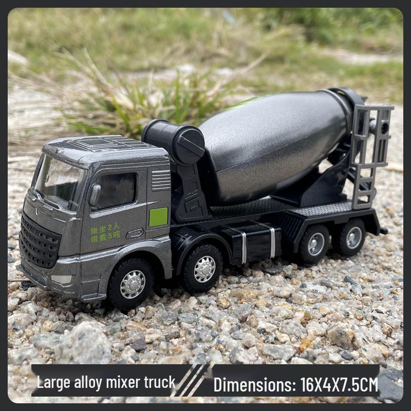Alloy Construction Toy Set: Excavator, Mixer, Crane for Kids 0-6.