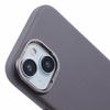 For iPhone 15 Case Leather+PC Anti-Scratch Phone Case Metal Lens Frame