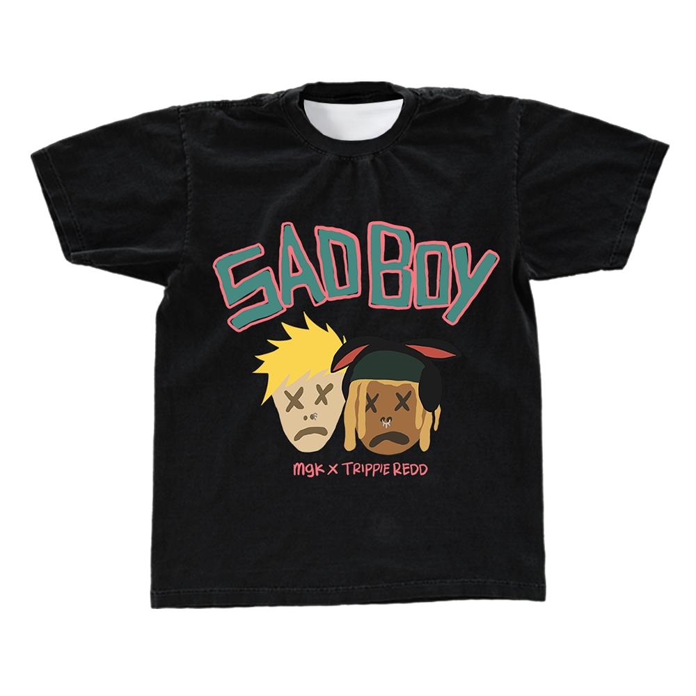 

Альбом MGK&Trippie Redd Футболка Sad Boy в панк-стиле, хип-хоп футболка, уличная одежда для пары, футболка с 3D-принтом, маст-хэв для рэперов 4XL
