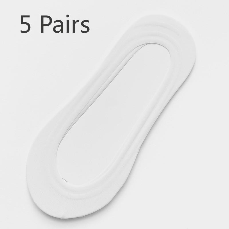 5 Pairs Summer Women's Socks Ice Silk Boat Socks Non-slip Invisible Socks Women's Shallow Mouth Socks High Heel Socks