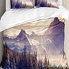 3pcs Bedding Set Winter Snow Mountain Morning Scenery House Duvet Cover Pillow Case Boy Kid Teen Girl Bedding Covers Set
