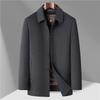 2025 Winter High-End Men's Wool Coat with Detachable Down Liner - Double-Sided Casual Jacket for Middle-Aged and Elderly