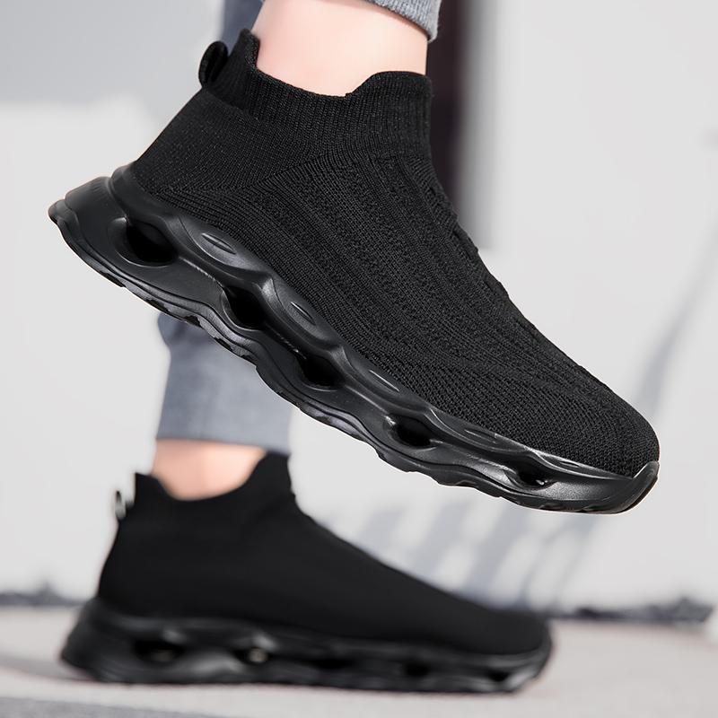 Fashion Sneakers Men Shoes Light Hiking Anti Slip Mesh Vulcanized Shoe Platform Comfortable Couple Lazy Elastic Casual Shoes Large Size