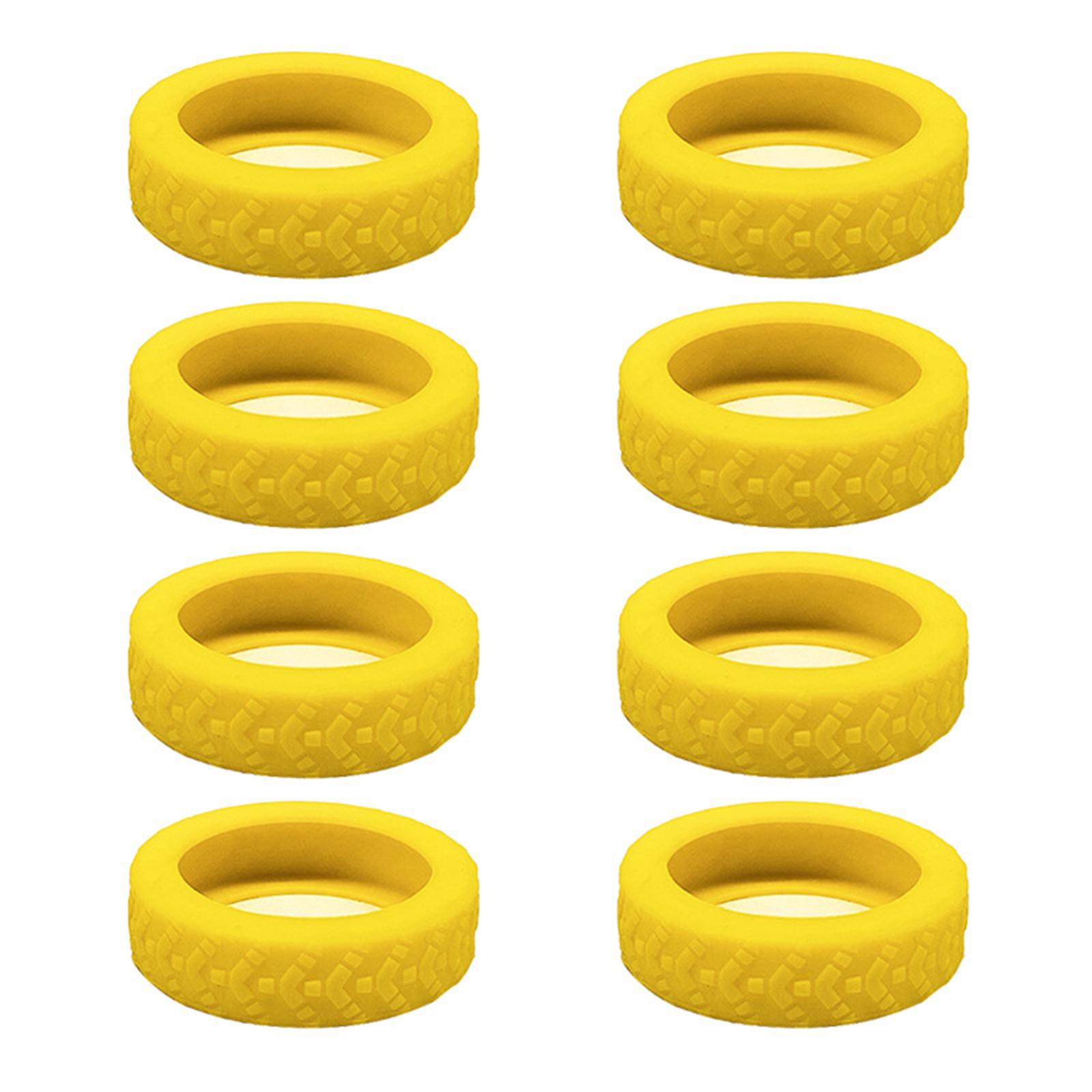 

8 шт. Силиконовые протекторы для колес багажа Защитите свой чемодан и уменьшите шум от качения жёлтый