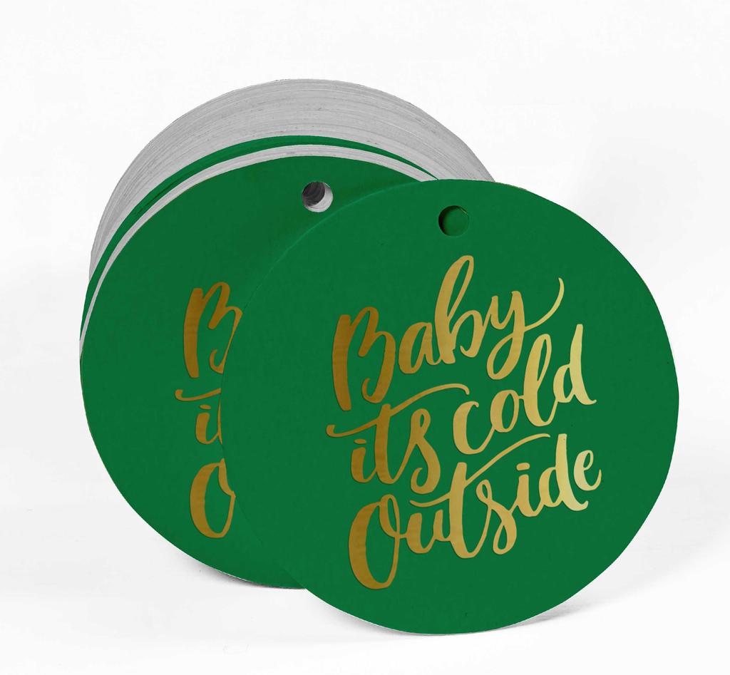 Inkdotpot Real Gold Foil Baby It's Cold Outside Baby Shower Tags Favor Hang Paper Tags 100