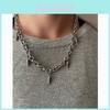 Collana Punk con Rivetti e Nappe in Acciaio al Titanio per Uomo e Donna Design Geometrico