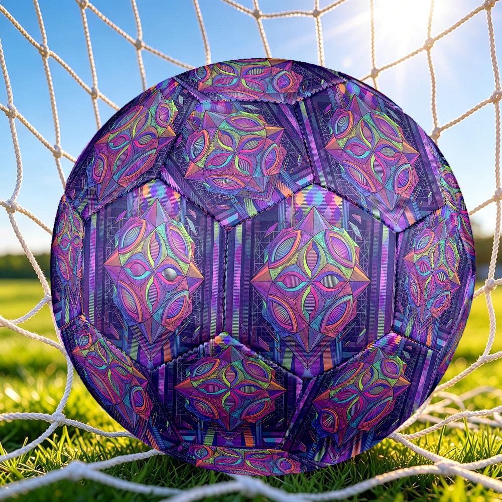 1pc Geometric Harmony Themed Soccer Ball, Size 5, Lightweight PVC Material, Outdoor Training Soccer Ball Gift. q62264