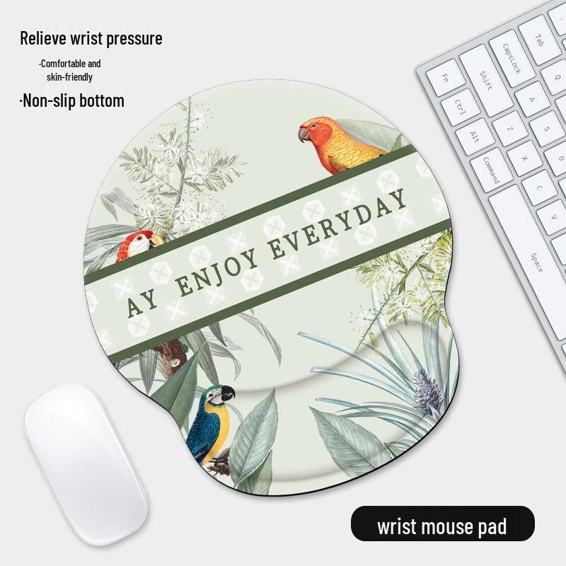 Parrot Design Silicone Wrist Rest Mouse Pad (2-Pack)