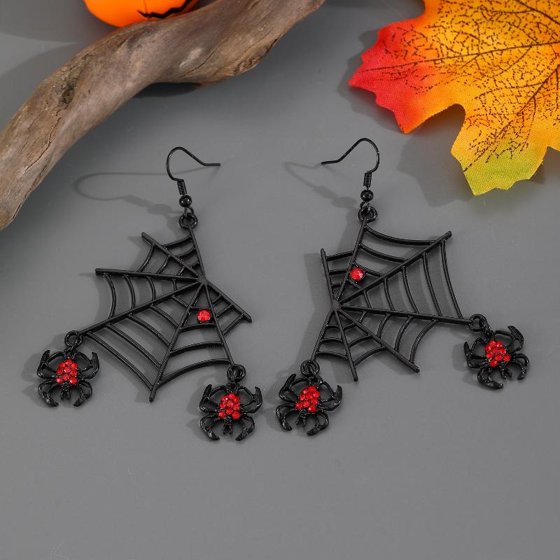 Gothic Vampire Bat Earrings For Women Vintage Red Water Drop Pendant Earring Halloween Pagan Witch Ear Jewelry Gift