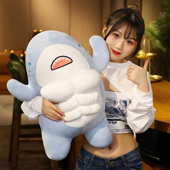 45/60cm Shark Plush Toy Fluffy Lovely Animal Doll Accompany And Comfort Sleeping Pillow