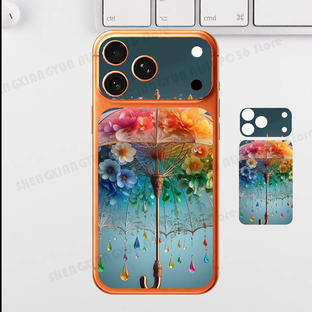 

Rainbow Umbrella For IPhone 17 Pro ProMax Full Back Cover Decal Wrap Skin Rear Protective Sticker Film iPhone17promax