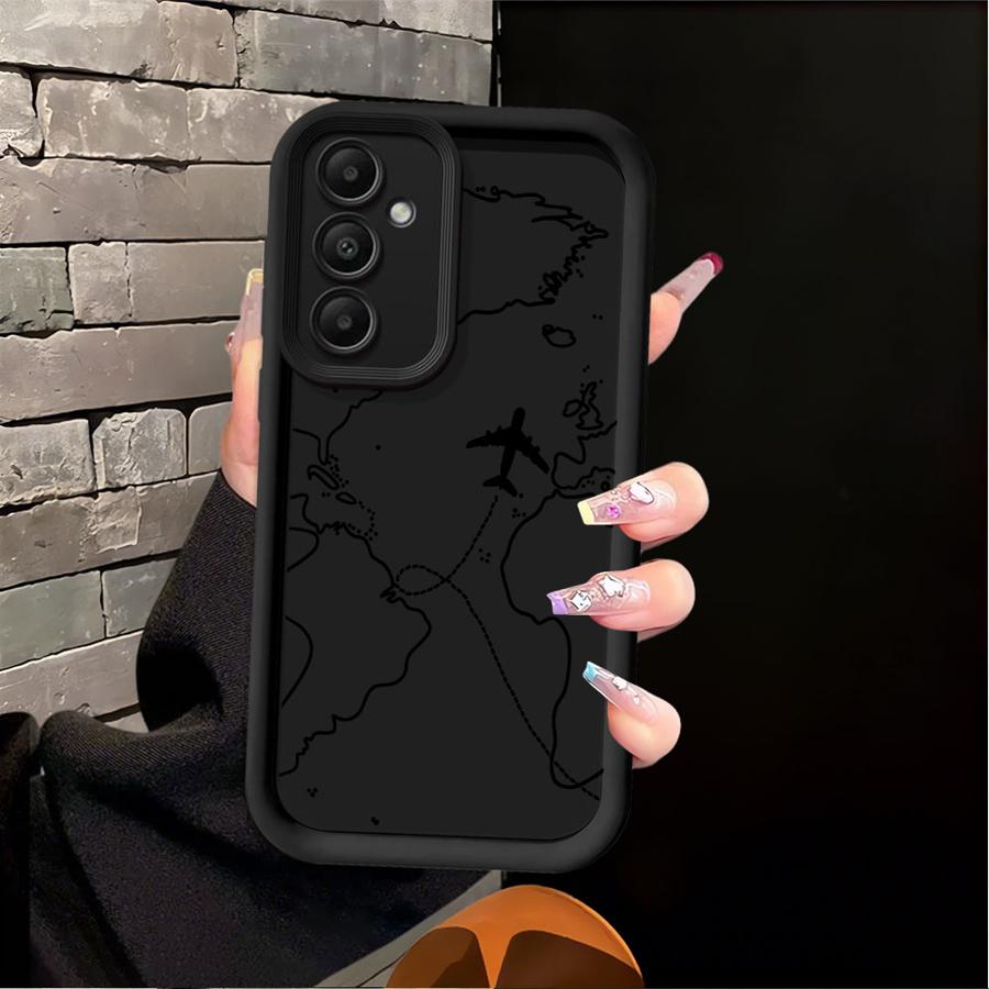 Flugrouten Soft Case Handyhülle für Samsung Galaxy A12 A13 A71 A72 A73 A35 A36 A15 A16 A26 A32 A53 A54 A33 A34 A22 A23 A51