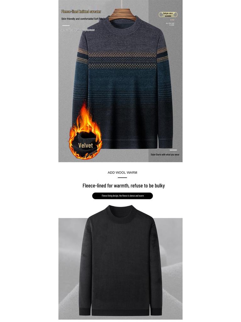 Herren Winter Chenille Fleece Pullover - Warm & Verdickt für Papa