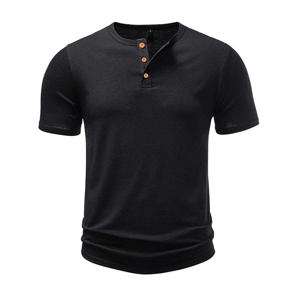 Men's Cotton T-shirt Summer Breathable Solid Color Slim Fit Cozy Short Sleeve Tees Casual Simple Style Soft Fabric Clothing