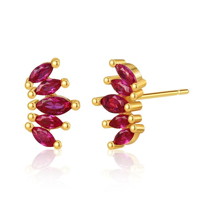 Luxury Exquisite Crown Shape Inlaid Zircon High End Small Designer Earrings For Women