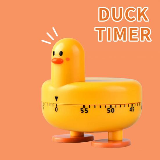 Timer da Cucina Accattivante Forma di Cartone Animato Plastica Anatra Adorabile Meccanico Timer per Studio per Casa