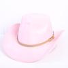 Popular European and American classic suede western cowboy hat men's and women's fashion LO style peach heart cowboy hat