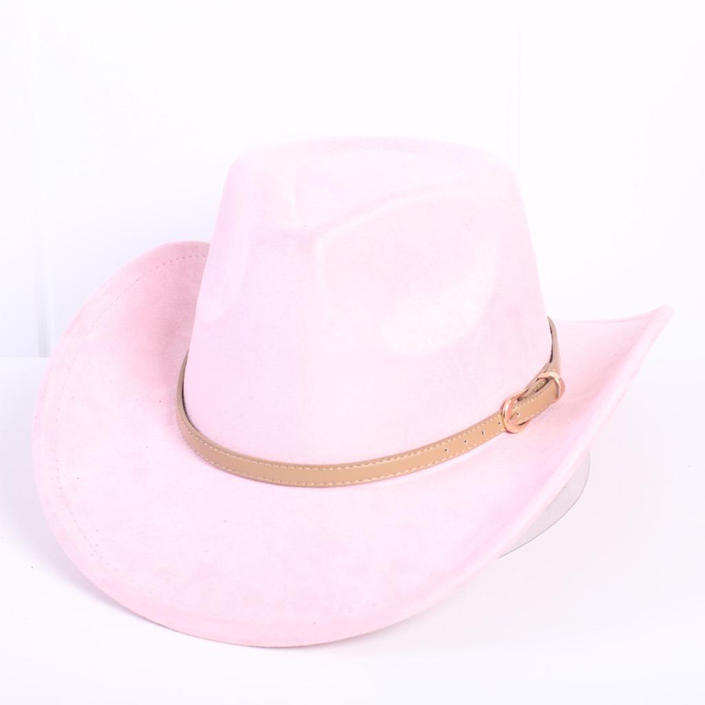 Popular European and American classic suede western cowboy hat men's and women's fashion LO style peach heart cowboy hat