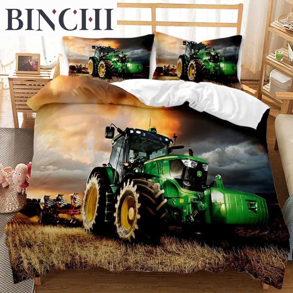 Engineering Vehicle Duvet Cover Set Engineering Vehicle Pickup Truck Off Road Vehicle Polyester Bedding Set Double Queen King