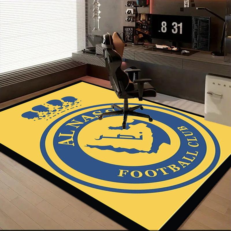 Nassr Football Club Crest Printed Office Carpet Chair Cushion  Entryway Rug, Rugs for Living Room, Bedroom Christmas gifts