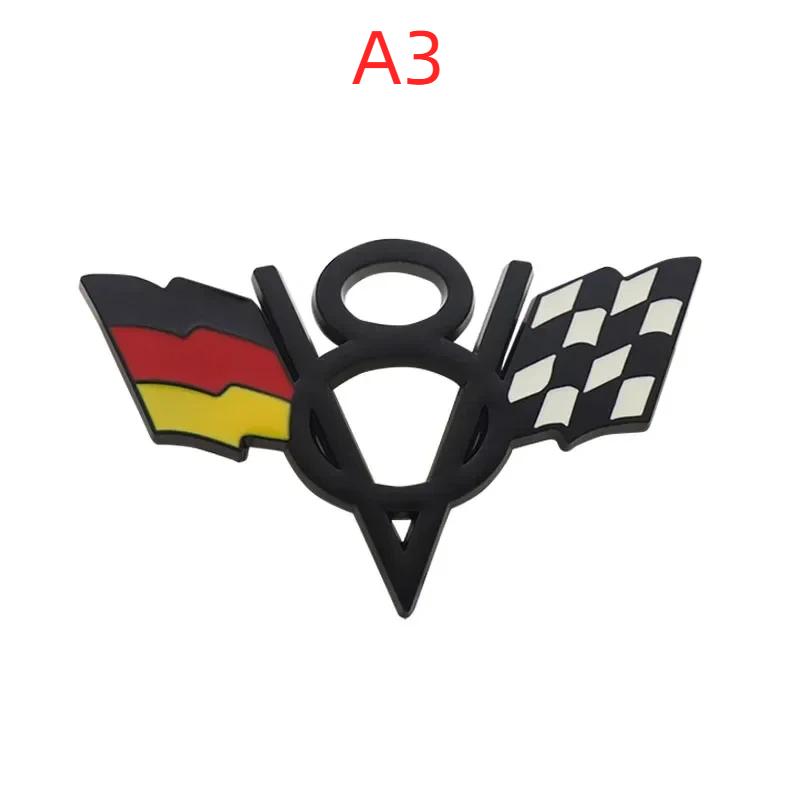Chrome American Flag V8 V 8 Italy UK Germany US National Flag for Fender Trunk Rear Bonnet Nameplate Decal Emblem Badge Sticker