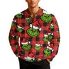 Mens Christmas Zip Up Sweatshirts Xmas Stand Collar Pullover Tops