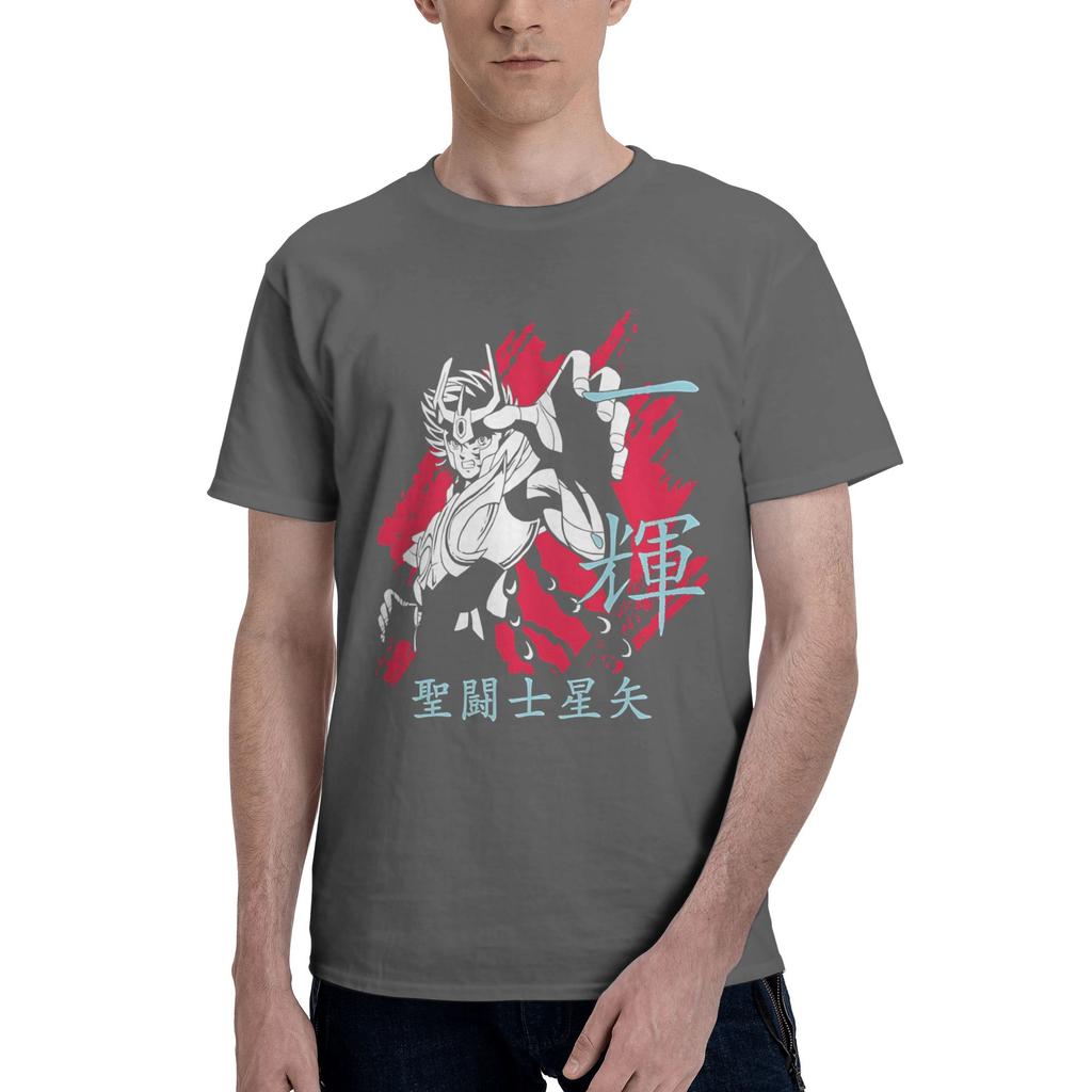 Ikki Mens T Shirts Saint Seiya Fashion Tees Short Sleeve Round Neck Pure Cotton Birthday Present Tops TShirt