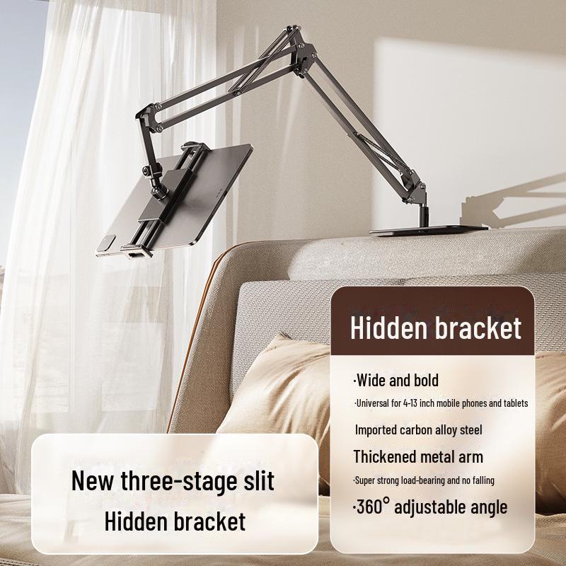 

Универсальный металлический консольный кронштейн для рабочего стола, прикроватной тумбочки, дивана - скрытый слот для телефона и планшета With Phone Holder (6.5-9cm)