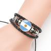 World Cup Leather Bracelet National Flag Soccer Match Souvenir  Adjustable Cowhide Woven Bracelet for Men Women,Sports  Fan Accessories
