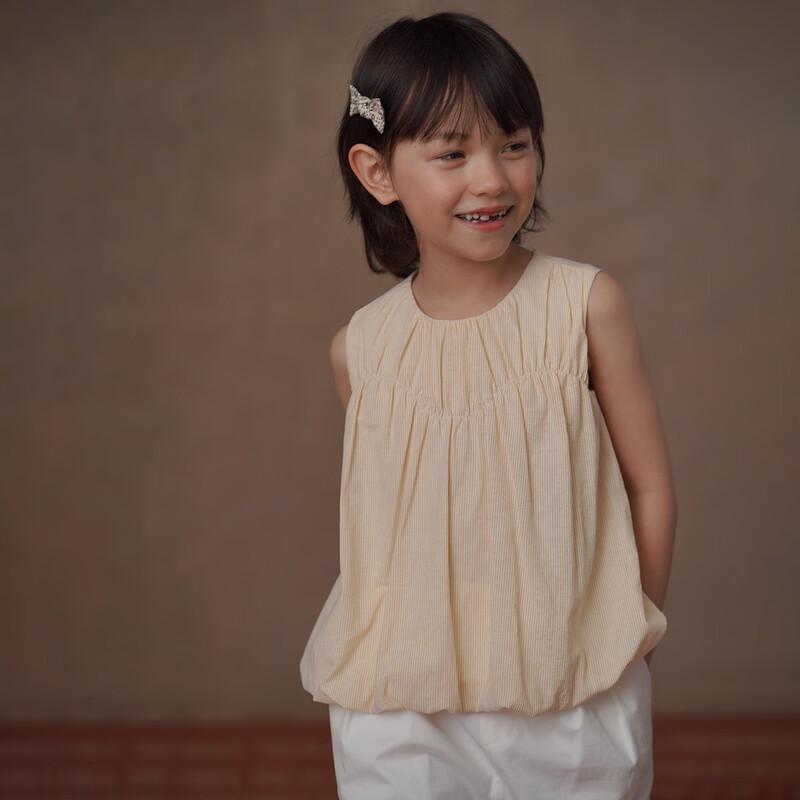 Hacikis Girls  Striped Sleeveless Ruffle Summer Top 140